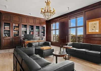 Living room with bookshelves